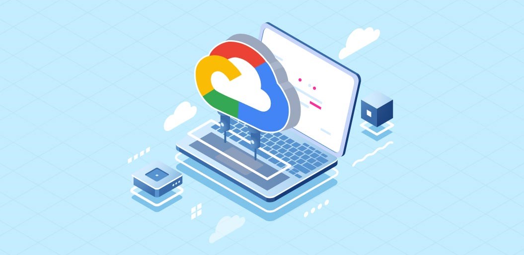 Google Cloud Logo Over Laptop